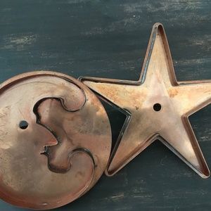 Martha Stewart Man in the Moon & Star Light Star Bright Copper Cookie Cutter Set